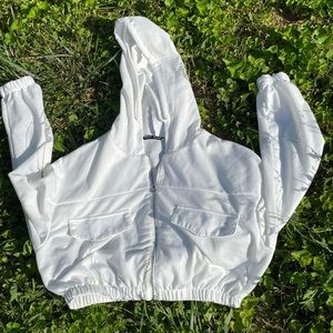 ❀ white cropped jacket 🧥